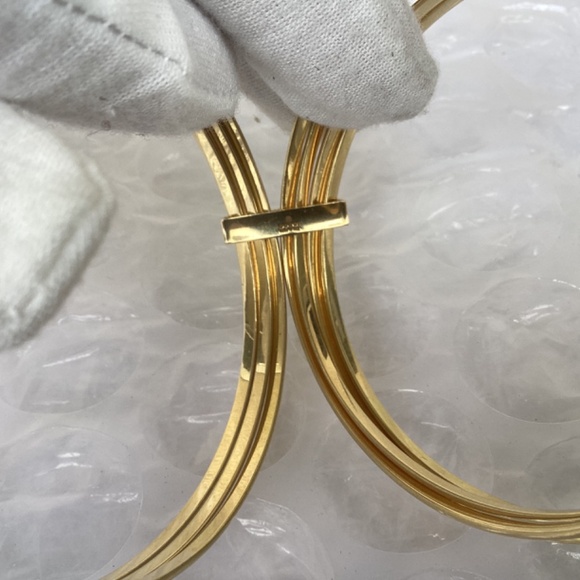 Rare Vintage Gucci Solid 18k Gold Diamond Bangles Bracelet Preowned Condition - Picture 12 of 16